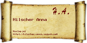 Hilscher Anna névjegykártya